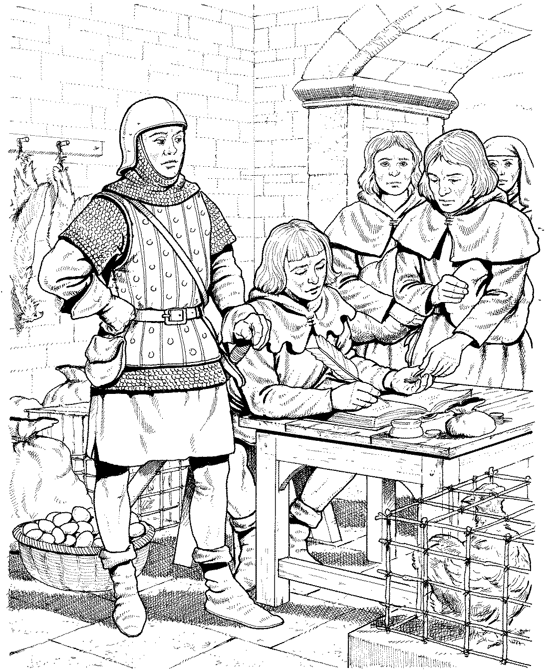 Средние века раскраска