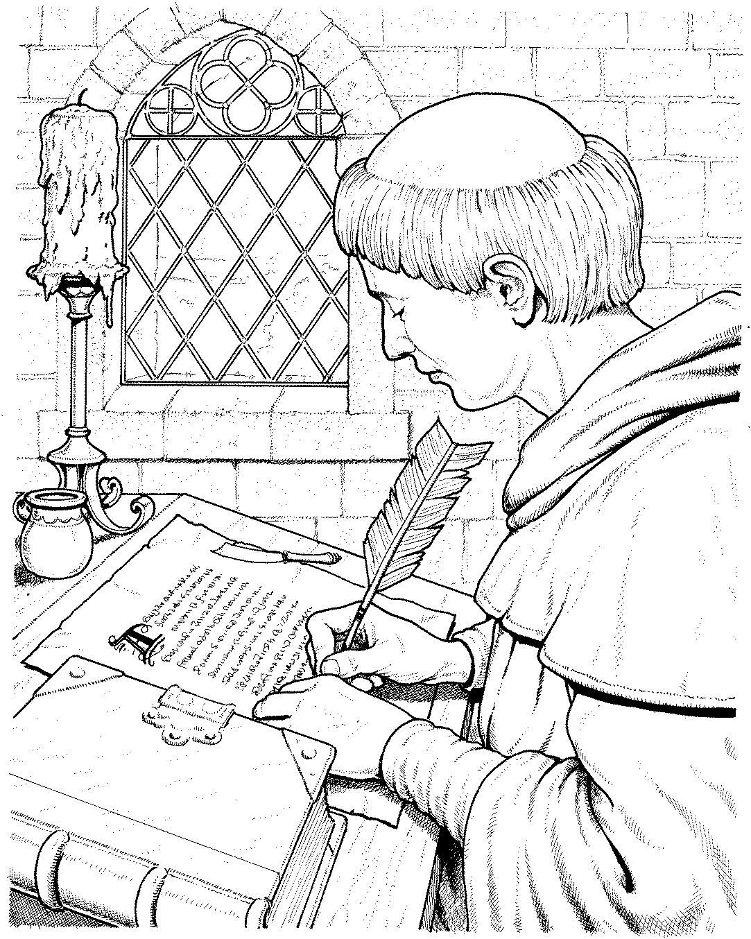 Средневековая книжная иллюстрация чб