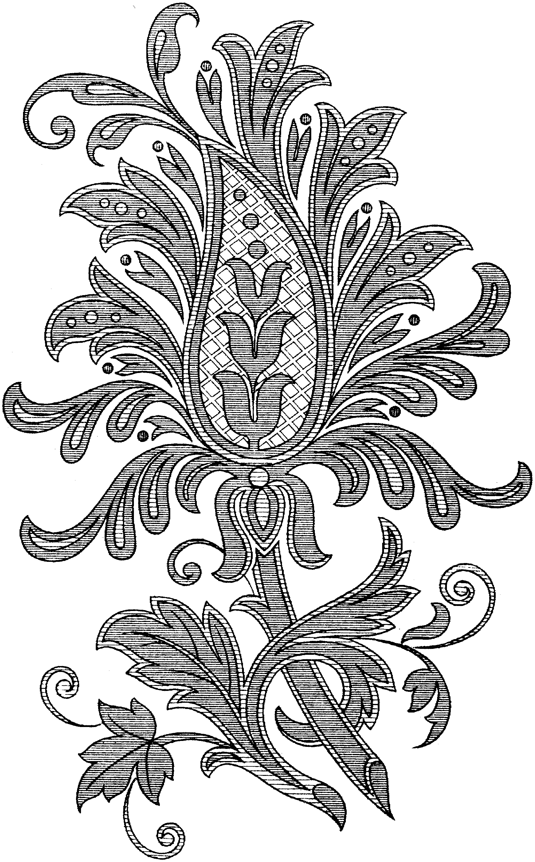 Растительный орнамент для вышивки