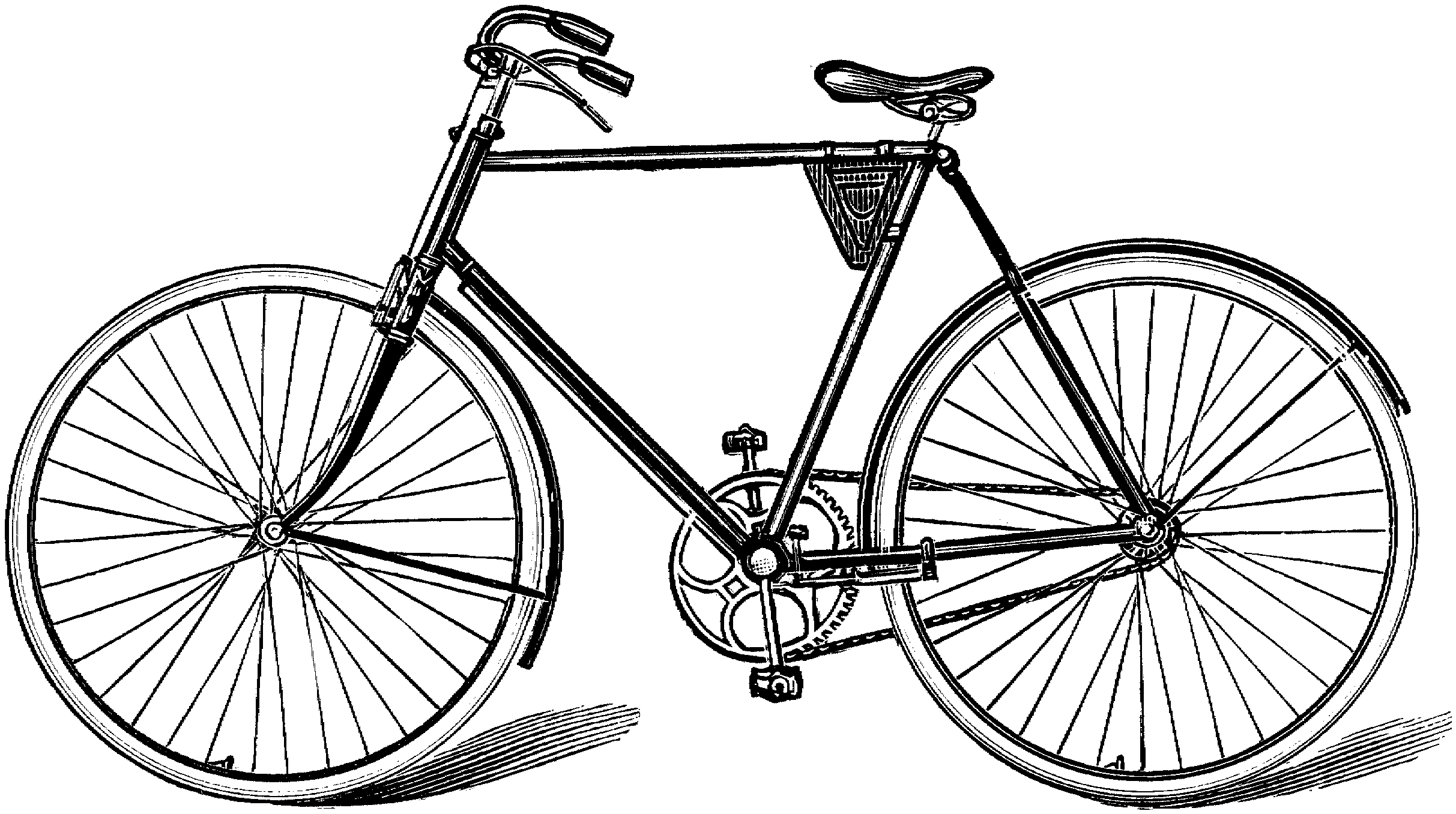 Винтажный велосипед нарисованный карандашом