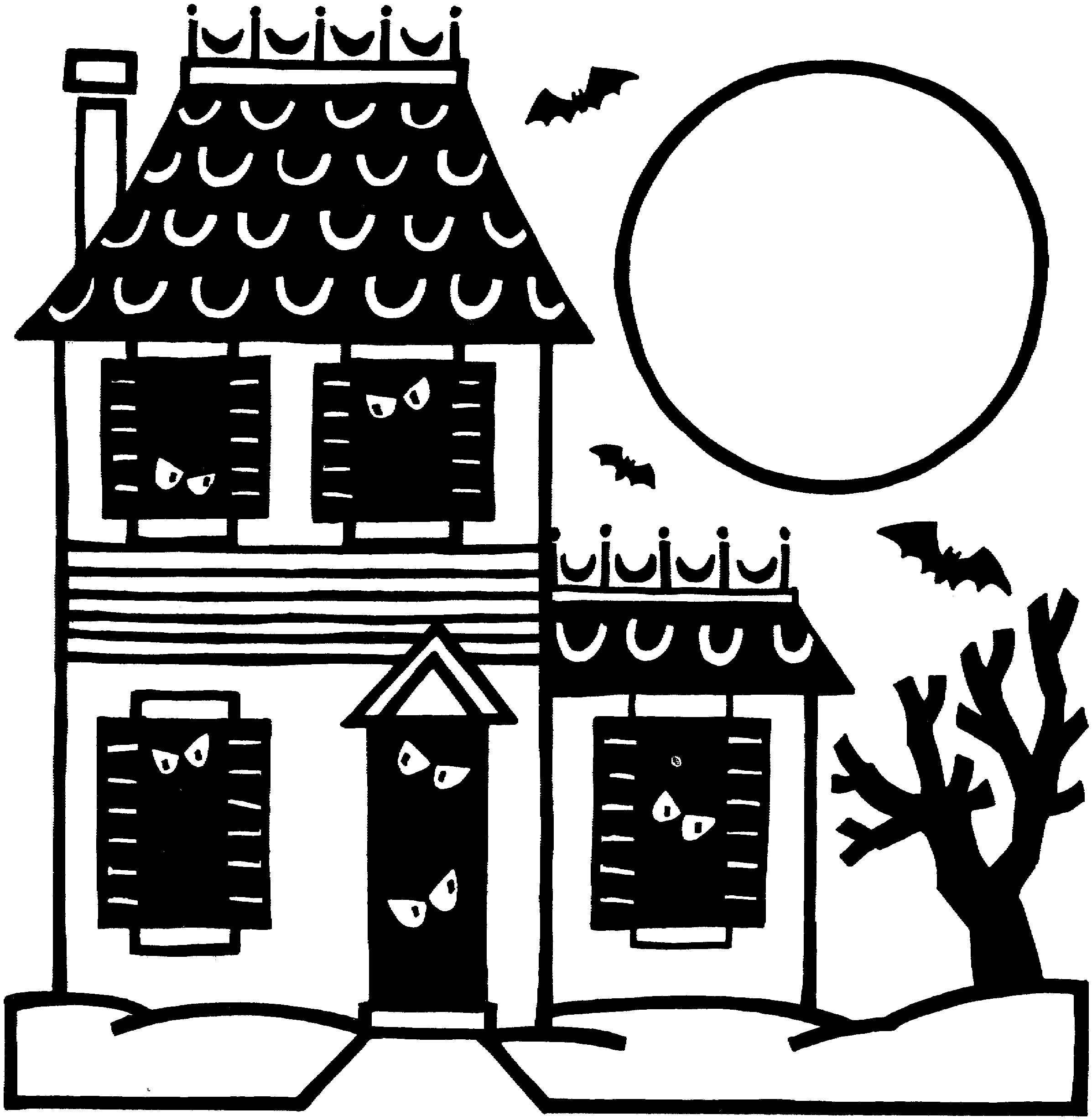 Haunted House Halloween раскраска