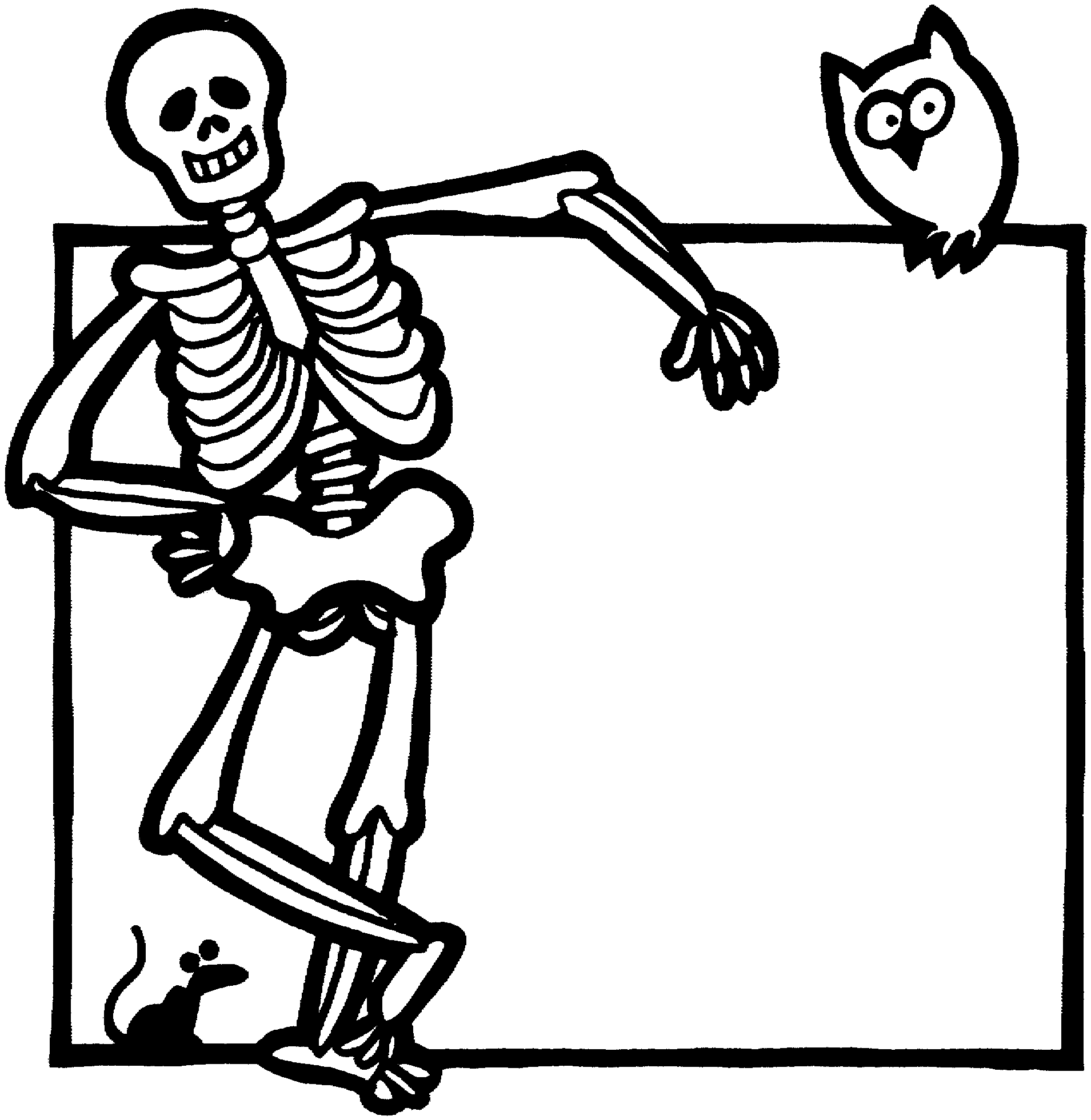 Скелет на Хэллоуин рисунок