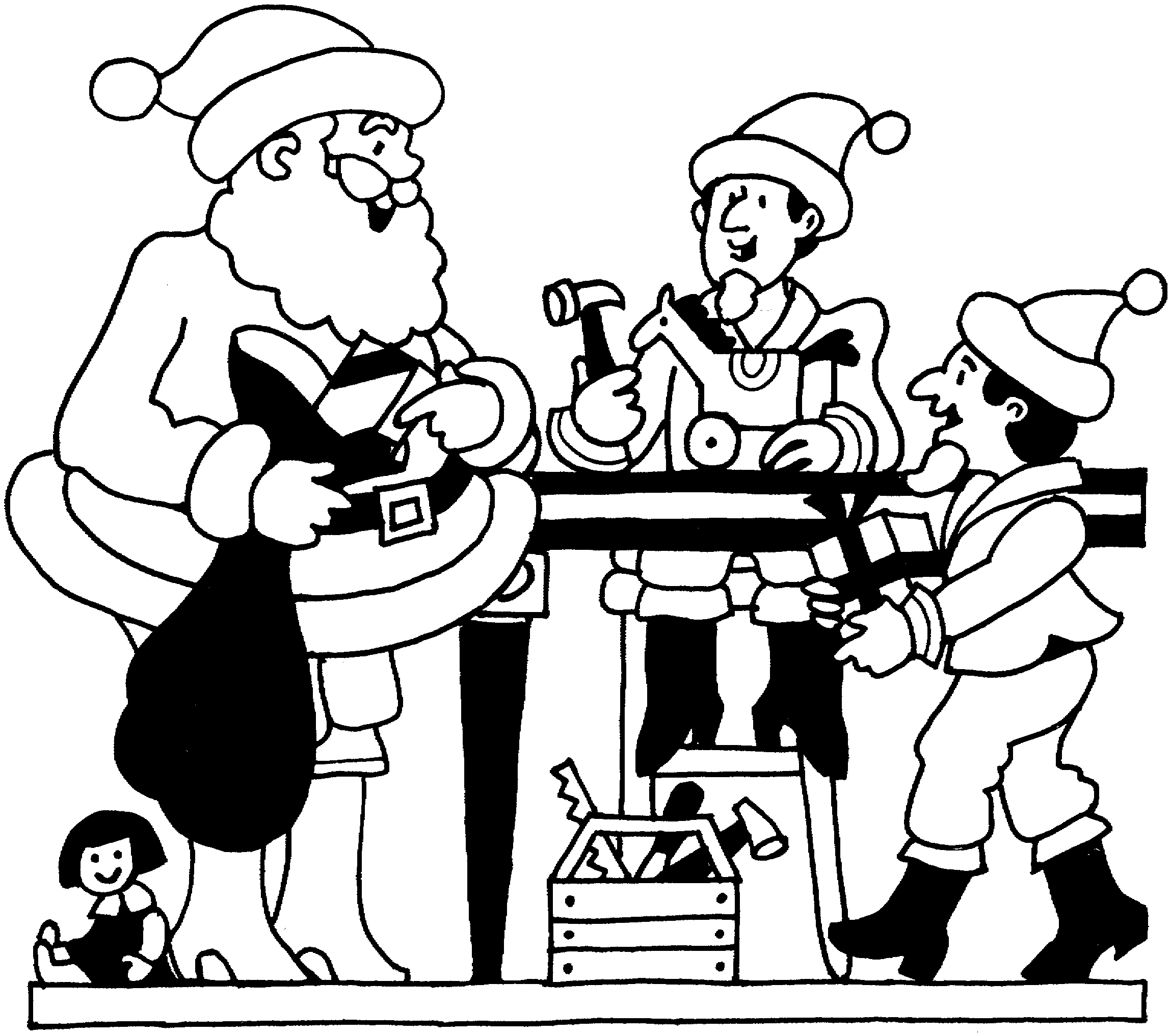 Эльфы Санта Клауса раскраска