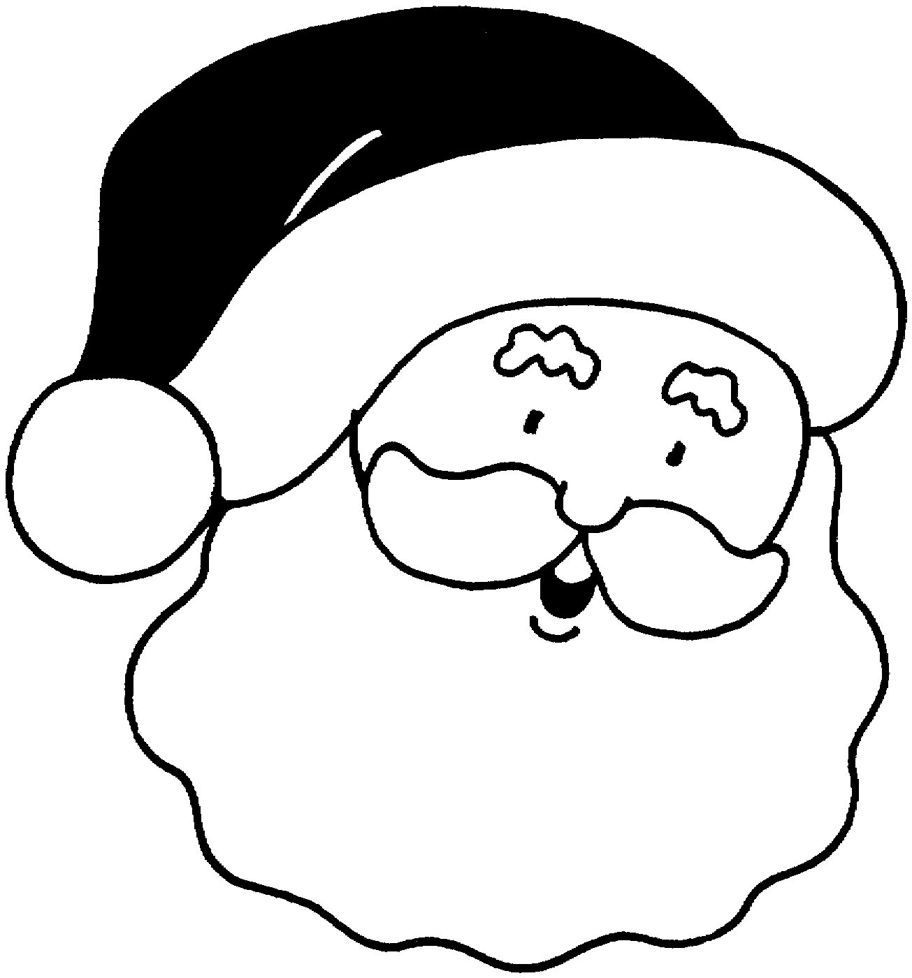 Трафарет лицо Деда Мороза